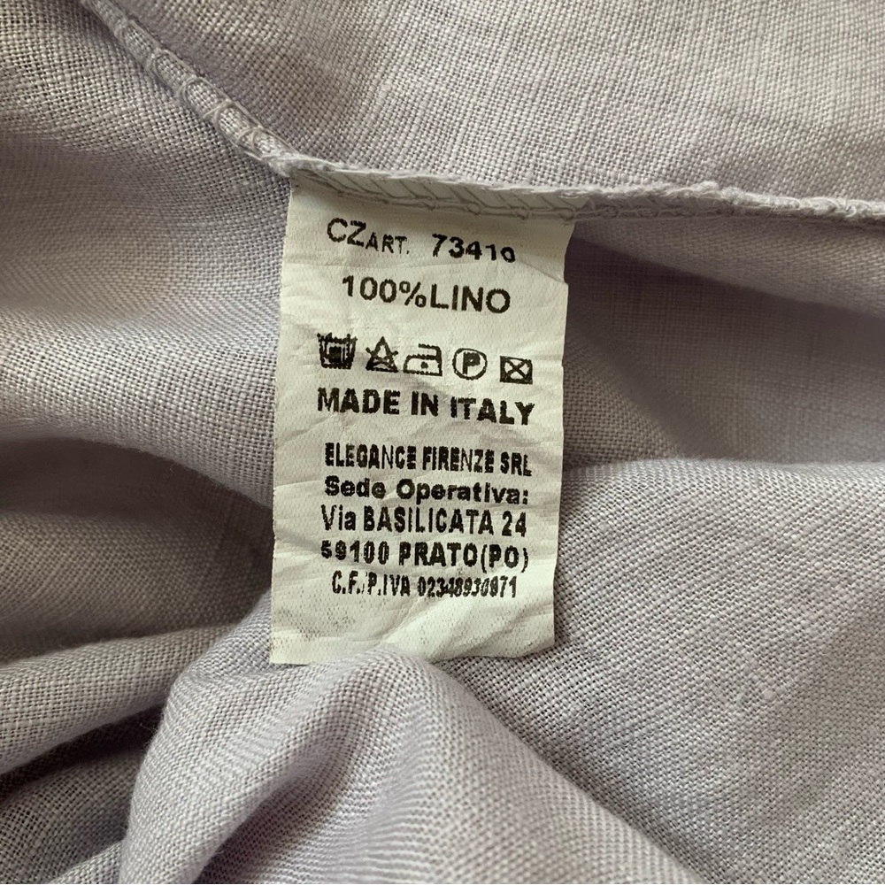 Made in Italy Oversized Linen Top with Bell Sleeves - Picture 2 of 6